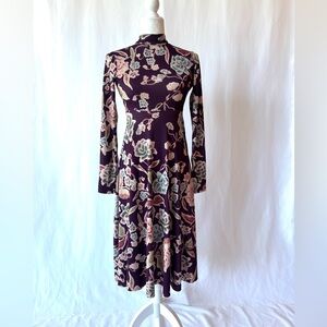 ZARA Floral Open-Back Midi Dress